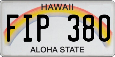 HI license plate FIP380