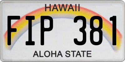 HI license plate FIP381