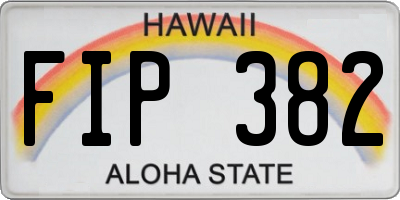 HI license plate FIP382