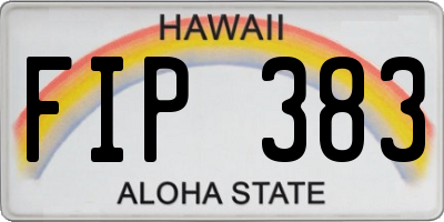 HI license plate FIP383