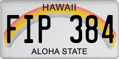 HI license plate FIP384