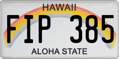 HI license plate FIP385