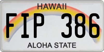 HI license plate FIP386