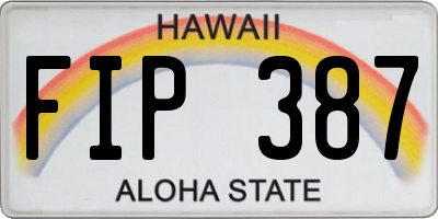 HI license plate FIP387