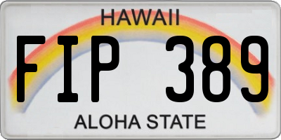 HI license plate FIP389