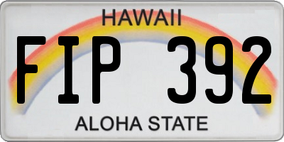 HI license plate FIP392