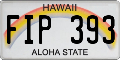 HI license plate FIP393