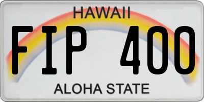 HI license plate FIP400
