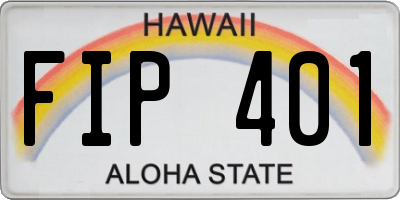 HI license plate FIP401