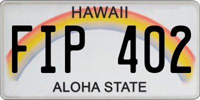 HI license plate FIP402