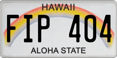 HI license plate FIP404
