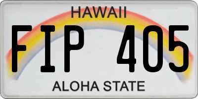 HI license plate FIP405