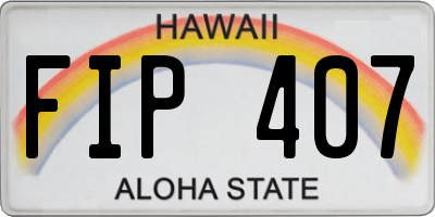 HI license plate FIP407
