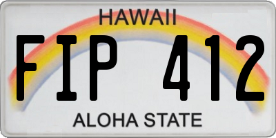 HI license plate FIP412