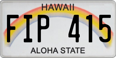 HI license plate FIP415