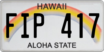 HI license plate FIP417