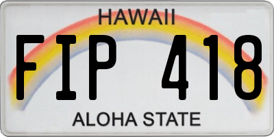 HI license plate FIP418