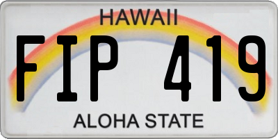 HI license plate FIP419