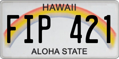 HI license plate FIP421
