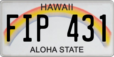 HI license plate FIP431