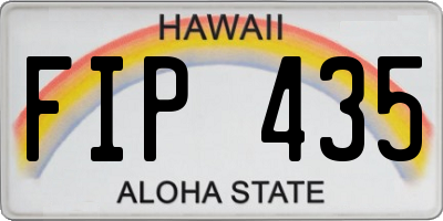 HI license plate FIP435