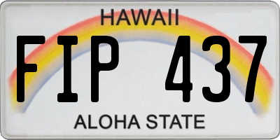 HI license plate FIP437