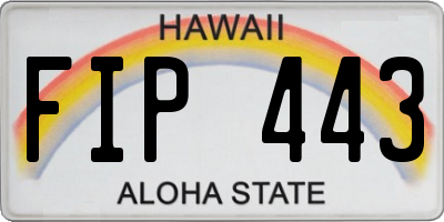 HI license plate FIP443