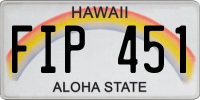 HI license plate FIP451