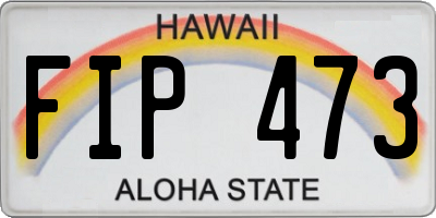 HI license plate FIP473