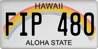 HI license plate FIP480