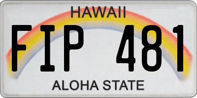 HI license plate FIP481