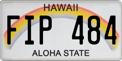 HI license plate FIP484