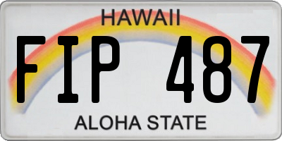 HI license plate FIP487