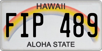 HI license plate FIP489