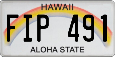 HI license plate FIP491