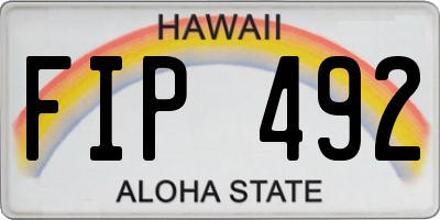 HI license plate FIP492