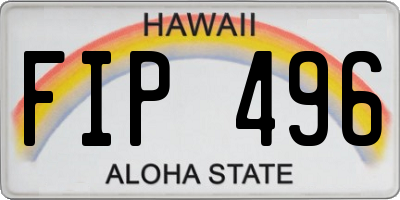 HI license plate FIP496