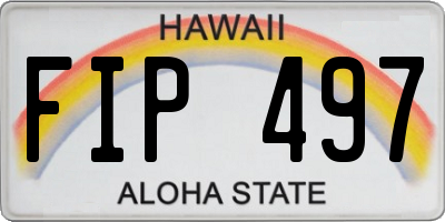 HI license plate FIP497