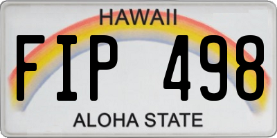 HI license plate FIP498