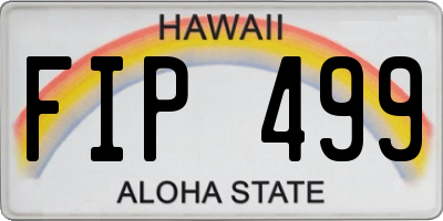 HI license plate FIP499