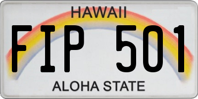 HI license plate FIP501