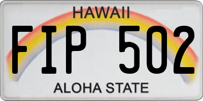 HI license plate FIP502