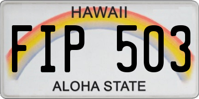 HI license plate FIP503