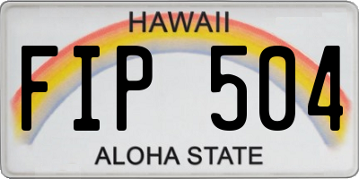 HI license plate FIP504