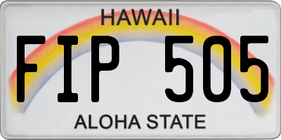 HI license plate FIP505