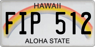 HI license plate FIP512