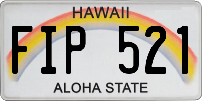 HI license plate FIP521