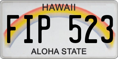 HI license plate FIP523