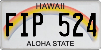 HI license plate FIP524