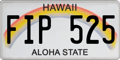 HI license plate FIP525